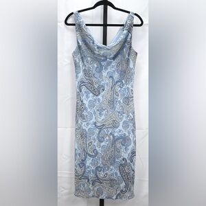 Vintage blue paisley dress size 12